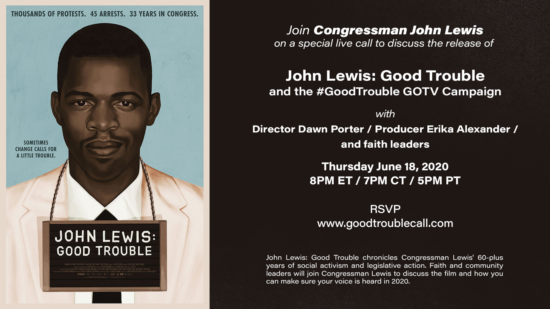 'Good Trouble' National Call with Congressman John Lewis and Faith Leaders